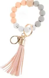 Oversize Wristlet Keychain with Leather Tassel